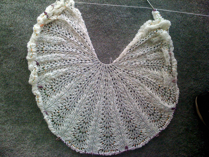 First up is the wedding veil The pattern is based off of a peacock doily 