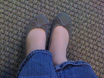 Olive green ballet flats